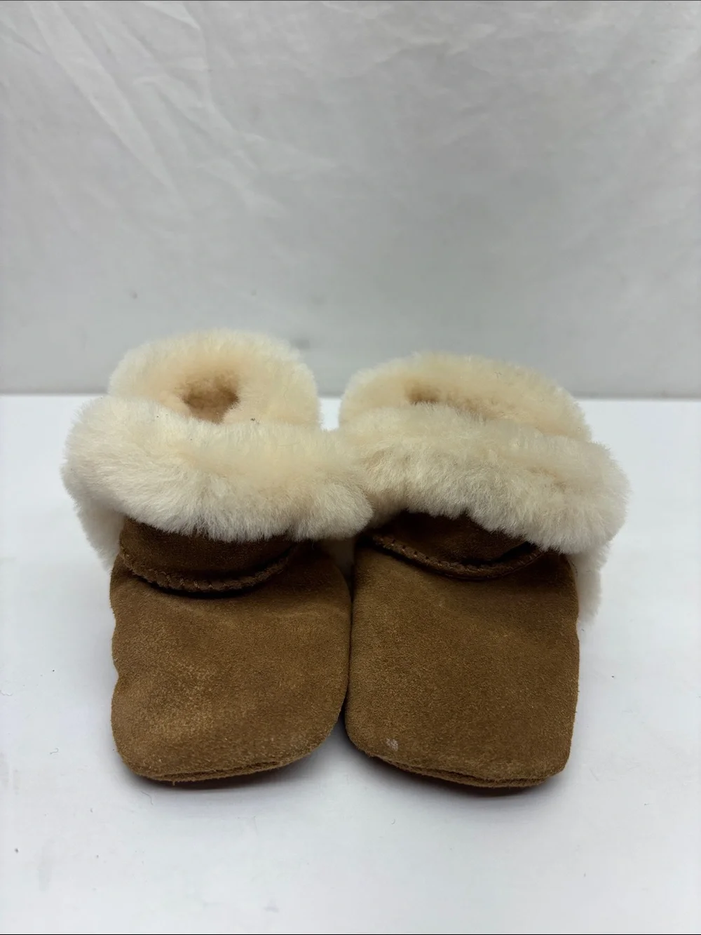 Kids Cozy Shearling-Lined Brown Bootie Slippers, SZ 1 baby, box 72